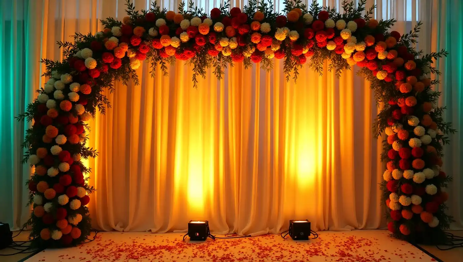 low budget wedding stage decoration