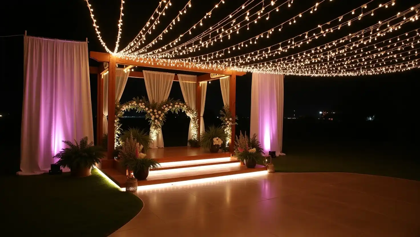 low budget wedding stage decoration