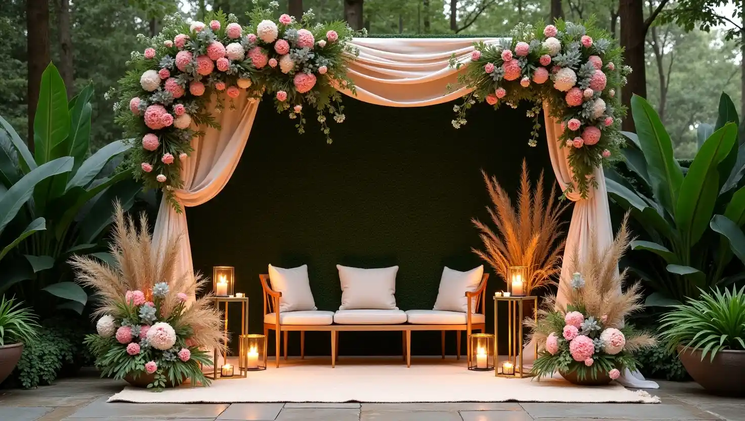 low budget wedding stage decoration